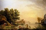 Claude-Joseph Vernet Landscape With Bathers painting